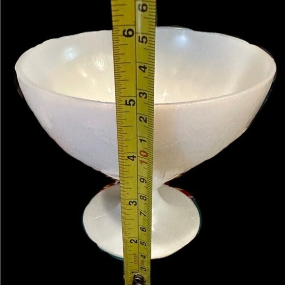 Vintage Indiana‎ Glass Milk Depression Glass Pedestal Dish Textured - Picture 8 of 11